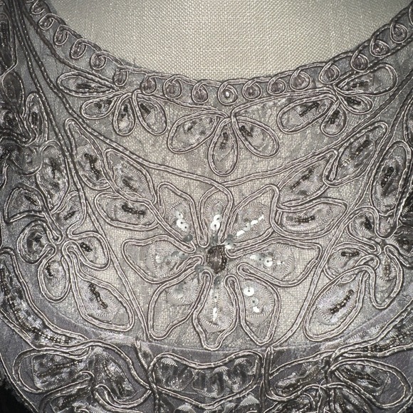 Womens Sue Wong Formal Dress Size 2 Sleeveless Silver Sequin Cocktail Wedding‎ - Picture 3 of 8